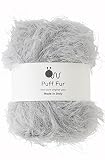 原ウール knitworm 毛糸 1玉 パフファー 中細 25g(約83m) ナイロン100% (1.グレー)