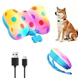 LaRoo 犬用LED安全ライト 蝶結び 首輪/ハーネス取付 Type-C充電 IPX5防水 3点灯モード 5.5時間長持ち 超軽量12g 小型犬～中型犬 ペット用品（ブルー）