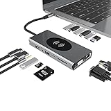 Vestey USB C ハブ マルチポートアダプタへ【15-in-1】USB Type C ドッキングステーション 多機能 USB C HDMI 4K出力 100WPD対応 VGA/ USB3.0x4 USB2.0x3/ PD 100W / RJ45イーサネットポート / AUDIO3.5/ TF&SD カードリーダー ハブアルミ製 Type c ハブ在宅勤務 会議用タイプC 変換アダプタ Mac Air/MacBook/ MacBook Pro/ ChromeBook/ Thunderbolt 3機器等タイプC機種対応 (15-in-1)