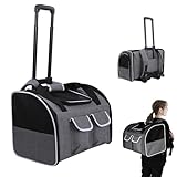 SWOKY ペットキャリーバック カートセット 3way リュック 猫 2匹 小型犬 中型犬 おしゃれ (カートセットグレー)