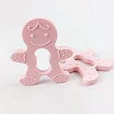 [マミマミホーム]歯がため シリコーン ジンジャーブレッド・マン ピンク 5枚セット