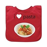 green sprouts Favorite Food Absorbent Bib, Red Pasta 9/18 Months, 6 Count by green sprouts