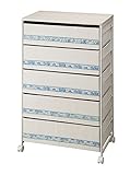 PRX 布製チェスト5段 6005ブルー (幅61×奥行36×高さ101cm)/たっぷり収納できるワイドな幅60cmタイプ