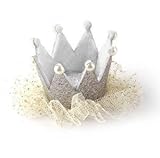 【macaroni（マカロニ）】ベビー・キッズ用　ミニ王冠クリップ　カラー４色　お誕生日、100日など記念日、寝相アートに (4　シルバー)