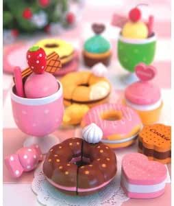 Amazon 木のおままごとセット ドーナッツパーティーｂｏｘ ドーナツ お菓子のセット おもちゃ おもちゃ