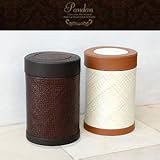 【アジア工房】レザーポイントのパンダン製丸型ダストボックス [2色展開] [ブリーチナチュラル] [11631] [並行輸入品]