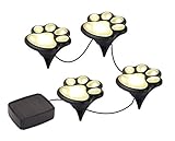 Paw Print Solar Garden Lights - Set of 4 Solar Powered LED Lights - Dog Puppy Pet Animal Paws Design