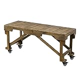 SPICE OF LIFE キャスター付 ローテーブル ブラウンウッド 112×50×40cm MAFH1020