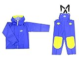 URVAN(アーヴァン) 漁師のための専用合羽 大漁祈願 パーカー 胸付ズボン セット (M, パープル)