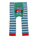 (フルギ) Frugi ベビー レギンス　フクロウ × ブルー ストライプ サイズ2-3y ( 95 ) オーガニックコットン