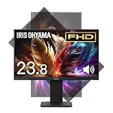 アイリスオーヤマ モニター 23.8インチ スピーカー内蔵 IPSパネル ピボットタイプ 縦 視野角178° HDMI×1 VGA×1 AU