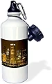 ローズWB _ 90191 _ 1 Chicago Skyline At Night、illinois-us14 dfr0127-david R Frazierスポーツウォーターボトル、21オンス、ホワイト