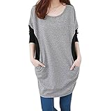 (マーシェル) Marshel マタニティ トップス らくちん ロング丈 デザイン ゆったり おしゃれ 産前 産後 長く使える 妊婦服 グレー XL