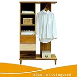 クローゼット タンス 洋服掛け ARLE 90リビングワード リビング収納/小引き出し/可動棚付/国産/日本製
