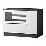国産 完成品 モダンタイプなTVボード C2B-80TV ウェンジ+ホワイト扉 [幅80cm 高さ60cm] 6110437
