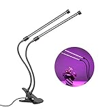 LEDGLE 20W 植物育成ライト 育苗機 室内栽培ライト 水耕栽培ランプ タイミング機能 ダブルチュープ 360°回転 高さ調節可能 クリップ式クリップ式40個LED 室内用 観葉植物 多肉植物