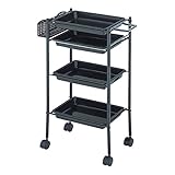 トレーワゴン ブラック [ エステワゴン ネイルワゴン キッチンワゴン マルチワゴン サイドワゴン キャスター付き 収納 業務用 サロン ワゴン ラック ]◆
