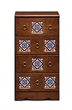 大川家具 nakakei チェスト スパニッシュ 45cm幅4段 ブラウン 172954