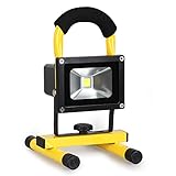 T-SUN LED投光器 10W ポータブル式 充電式 昼光色 IP65 バッテリー内蔵 広角120度 小型で持ち運びやすい 作業灯 集魚灯 誘導灯 車載用