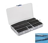 z-color 150pcsブラック熱収縮ワイヤチューブ電気接続ケーブルスリーブ