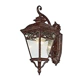 Transglobe Lighting 50510 RT Outdoor Wall Light with Seeded Glass Shade, Rust Finished [並行輸入品]