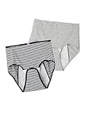 Angeliebe エンジェリーベ マタニティ インナー 2枚組 産褥 ショーツ 下着 産後 出産準備 M ～ L グレー × ボーダー 24331 24331301