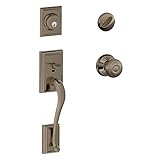 Addison Single Cylinder Handleset and Georgian Knob, Antique Pewter (F60 ADD 620 GEO) by Schlage Loc