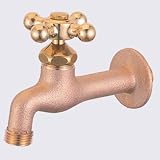 立水栓/水栓柱に取付け ガーデニング蛇口(鋳肌)十文字