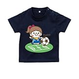 BabyChips ちいさなサッカー選手(女の子)(名入れ半袖ベビーTシャツ) 140 ネイビー