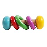 Bibite Wooden Baby Rattles Grasp Play Game Teething Infant Early Musical教育玩具 L マルチカラー Bibite-toy