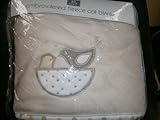 embroidered fleece cot blanket liittle birds cream by Little Birds