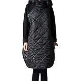 Maladaプラスサイズレディース冬暖かいパーカーパッチワークタートルネックコットンパッド入りトップスブラウス 1XL/14W ブラック