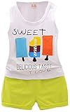 C-Princess ベビー服 男の子 Tシャツ ショートパンツ セットアップ 袖なし タンクトップ 短ズボン 子供 キッズ 赤ちゃん アイスクリーム柄 夏 グリーン 80