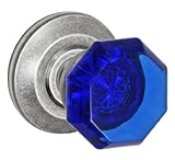 Fusion Hardware P-23-Z2-0-ATP Elite Collection Victorian Cobalt Glass Passage Knob with Cambridge Ro