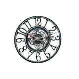 PURZEN 屋外時計、防水壁掛け時計、シンプルな大きなアラビア数字、装飾的な壁掛け時計,グリーン