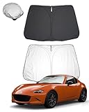 【BIXUAN】マツダ ロードスター ND系 4代目 2015+ サンシェード ロードスターnd 新型日よけ ロードスター車用サンシェード 遮光 ndロードスター紫外線カットUVカット 日差しカバー ndロードスターパーツ インテリア マツダMX-5 アクセサリー ロードスター 遮光カーテン 車中泊 折り畳み 収納袋 フロントガラス 車種専用