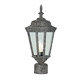 Transglobe Lighting 4096 SWI Post Head with Clear Glass Shade, Swedish Iron Finished [並行輸入品]