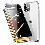 KMXDD ロック式 マグネット ケース iPhone14 Pro プロ ガラスケース 360 全面保護 (iPhone14Pro, 銀)