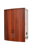 LEON (レオン) 郵便ポスト mail box デザイナーズ ポスト MB4504 ネオステンレス(マグネット付き)　木目調プラムウッド(ナチュラル)