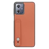 LOOF HOLD-SHELL 本革 レザー ベルト付き スマホケース for motorola moto g64 5G / g64y 5G 用 ケース カバー ストラップホール 落下防止 シンプル 耐衝撃 薄型 軽量 leather [フラミンゴ]