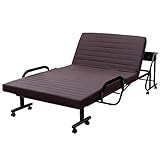 木製棚付き収納式リクライニングベッド（コンセント付き）　手動タイプ　ブラウン