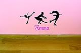 Personalizedカスタム名Professional Figure Skatingスポーツキッズステッカービニール壁デカール10インチx 20インチ