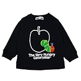 アスナロ（トップス トレーナー） はらぺこあおむし トレーナー ベビー 男の子 ERIC CARLE 裏起毛90 ブラック