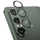 カメラカバー Sony Xperia 1 VII用 カメラフィルム アルミ合金製 9H強化ガラス 傷防止 xperia1 vii用カメラ保護 耐衝撃 レンズカバー 高透過率 黒縁取り 露出オーバー防止 カメラレンズプロテクター（ SO-51F / SOG15 専用）モスグリーン