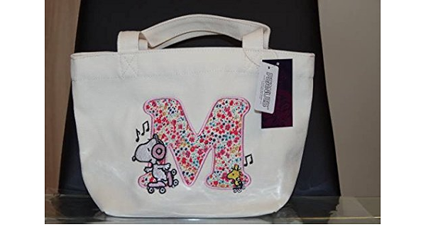 Amazon Co Jp Liberty リバティ Snoopy スヌーピー コラボ イニシャル トートバッグ M ファッション