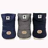 BaaakDenise 犬用 ダウン ジャケット パーカー 小型犬 中型犬 秋冬 防寒 ドッグウェア 犬 服 コート (M, ネイビー)