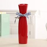 VANCORE フラワーベース 一輪挿し 花瓶 北欧 陶磁花器 生け花やドライフラワー用 特に長めの枝に対応 赤