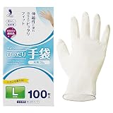 [宇都宮製作] クイン クインぴったり手袋 天然ゴム １００枚入 Ｌ NR0500PFNBL