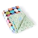 AllyZabba blanket - large 34x28in choco dot /kiwi by AllyZabba