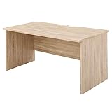 デスク パソコンデスク PCデスク 木製 ナチュラルウッド コンセント2口 コード穴 オーク 幅140cm